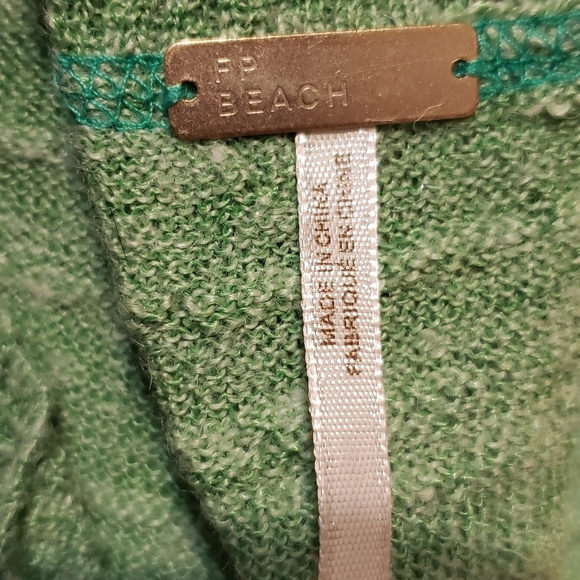 Free People Green Crew Neck Sweater with Relaxed Fit - Picture 5 of 8